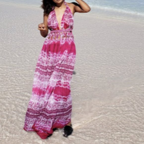 Knot Waist Chiffon Maxi Dress - Picture 2 of 5